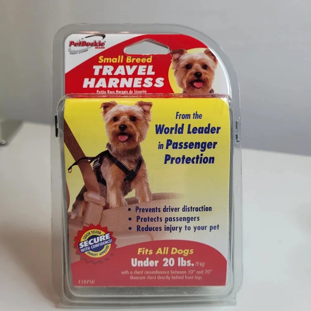 Dog Car Travel Harness Small Breed Under 20 lbs PetBuckle Seat Belt Attachment
